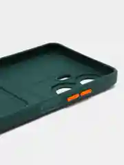 Тёмно-зелёный силиконовый чехол для Realme C55 4G, Реалми С55 4 Джи, c отсеком для карт