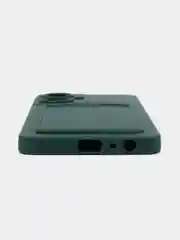 Тёмно-зелёный силиконовый чехол для Realme C55 4G, Реалми С55 4 Джи, c отсеком для карт