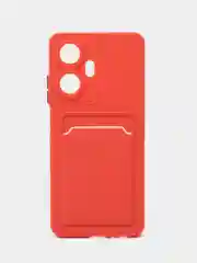 Коралловый силиконовый чехол для Realme C55 4G, Реалми С55 4 Джи, c отсеком для карт