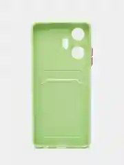 Зеленый силиконовый чехол для Realme C55 4G, Реалми С55 4 Джи, c отсеком для карт