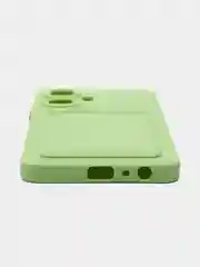 Зеленый силиконовый чехол для Realme C55 4G, Реалми С55 4 Джи, c отсеком для карт