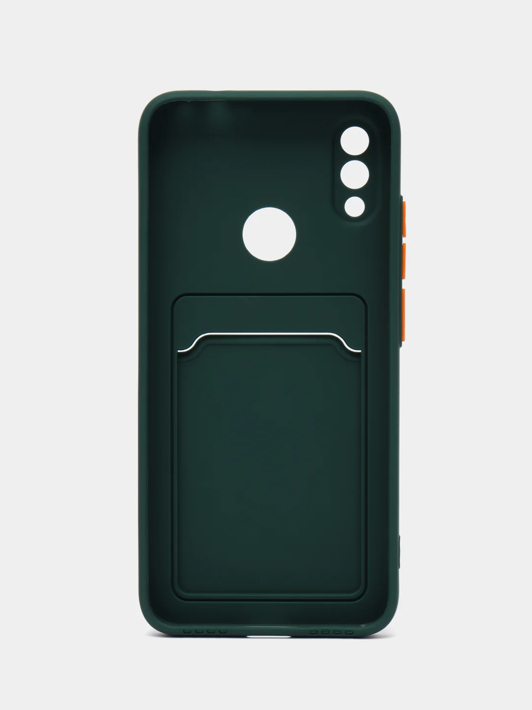 Зеленый силиконовый чехол для Xiaomi Redmi Note 7 (Сяоми Нот 7), с карманом для карт