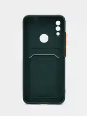 Зеленый силиконовый чехол для Xiaomi Redmi Note 7 (Сяоми Нот 7), с карманом для карт