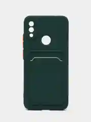 Зеленый силиконовый чехол для Xiaomi Redmi Note 7 (Сяоми Нот 7), с карманом для карт