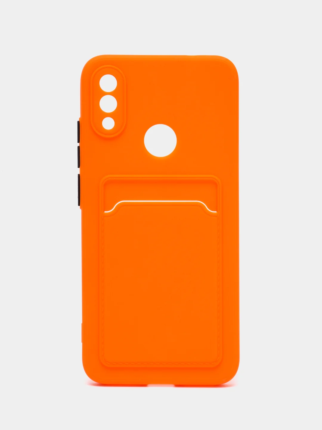 Оранжевый силиконовый чехол для Xiaomi Redmi Note 7 (Сяоми Нот 7), с карманом для карт
