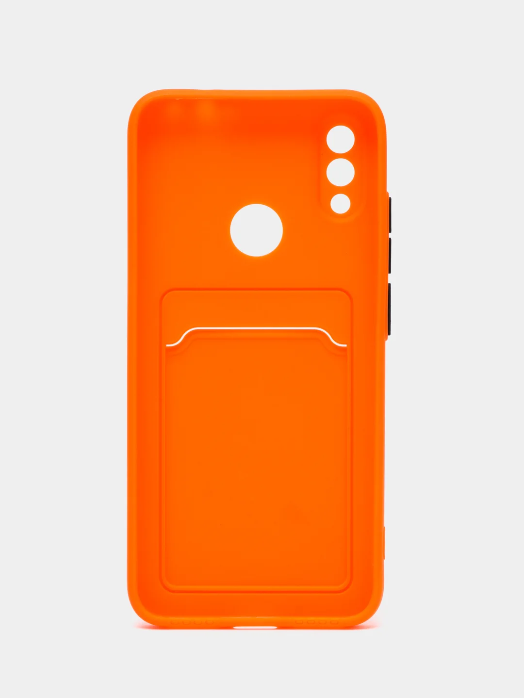 Оранжевый силиконовый чехол для Xiaomi Redmi Note 7 (Сяоми Нот 7), с карманом для карт