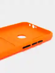 Оранжевый силиконовый чехол для Xiaomi Redmi Note 7 (Сяоми Нот 7), с карманом для карт