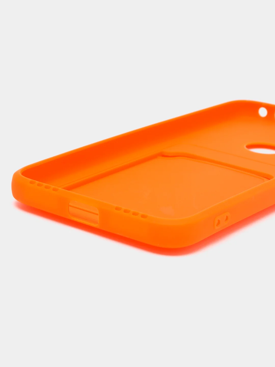 Оранжевый силиконовый чехол для Xiaomi Redmi Note 7 (Сяоми Нот 7), с карманом для карт
