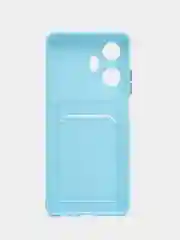 Голубой силиконовый чехол для Realme C55 4G, Реалми С55 4 Джи, c отсеком для карт
