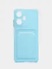 Голубой силиконовый чехол для Realme C55 4G, Реалми С55 4 Джи, c отсеком для карт