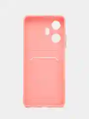 Пудровый силиконовый чехол для Realme C55 4G, Реалми С55 4 Джи, c отсеком для карт