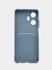Синий меланж силиконовый чехол для Realme C55 4G, Реалми С55 4 Джи, c отсеком для карт