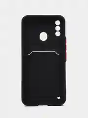 Черный силиконовый чехол для Itel A48 (Ител А48), с карманом для карт