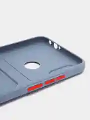 Синий меланж силиконовый чехол для Xiaomi Redmi Note 7 (Сяоми Нот 7), с карманом для карт
