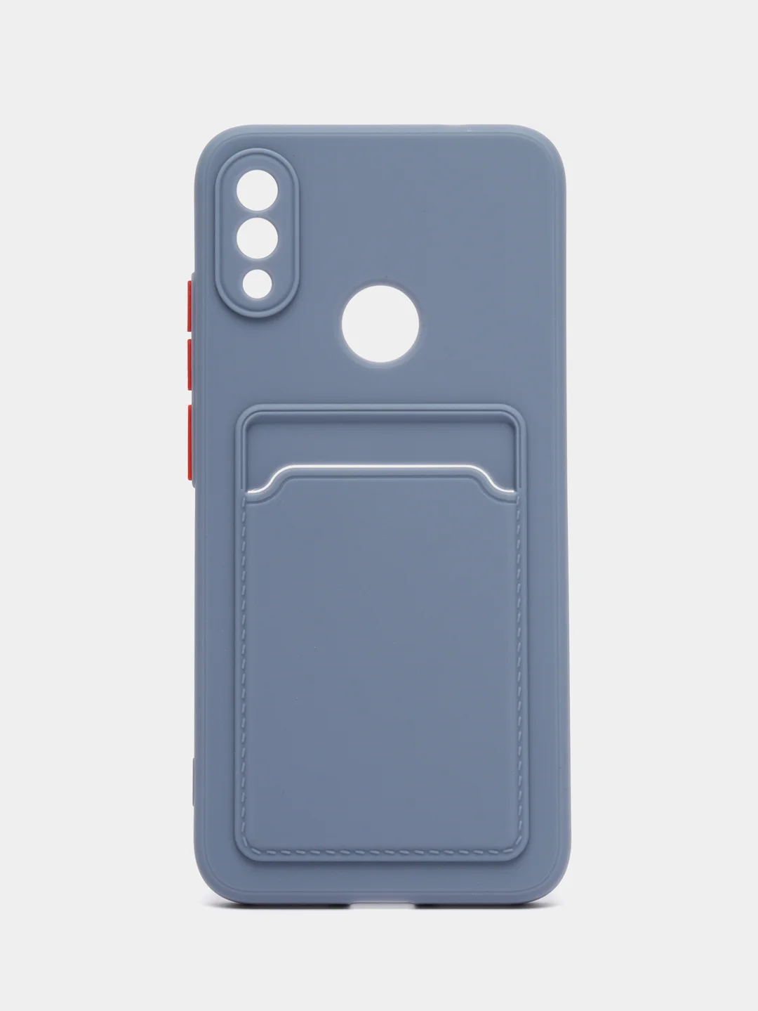 Синий меланж силиконовый чехол для Xiaomi Redmi Note 7 (Сяоми Нот 7), с карманом для карт