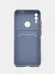 Синий меланж силиконовый чехол для Xiaomi Redmi Note 7 (Сяоми Нот 7), с карманом для карт