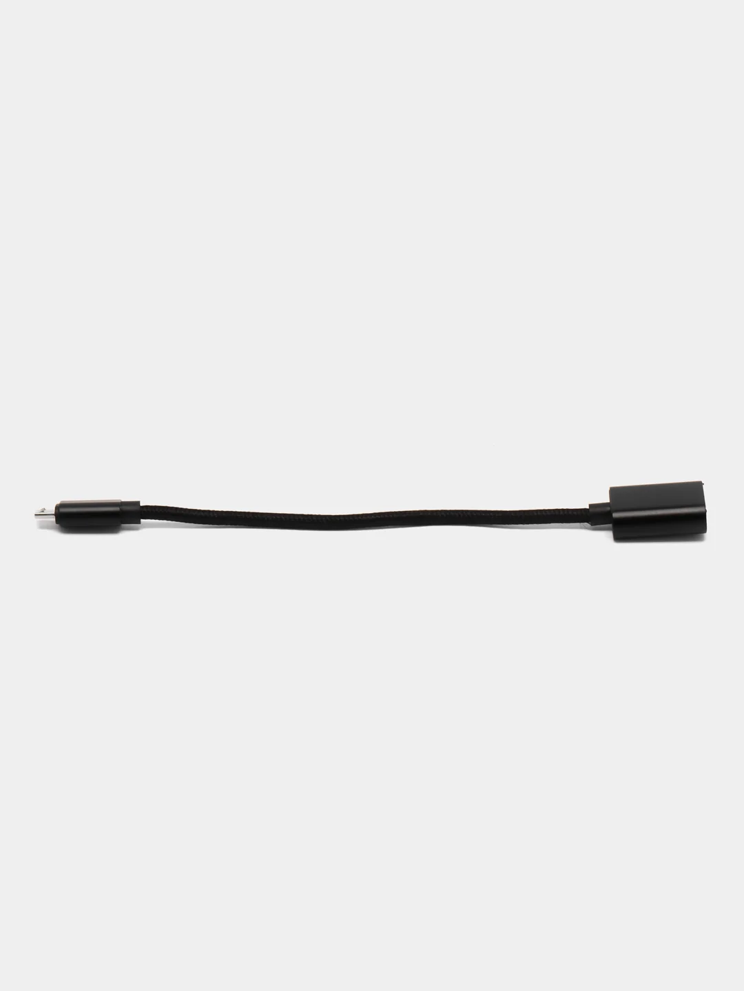 Черный переходник с Micro на USB, с проводом ОТГ, адаптер OTG