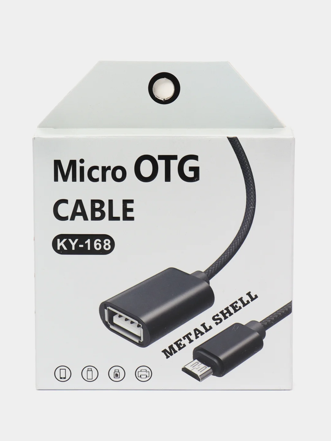 Черный переходник с Micro на USB, с проводом ОТГ, адаптер OTG