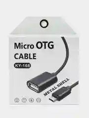 Черный переходник с Micro на USB, с проводом ОТГ, адаптер OTG
