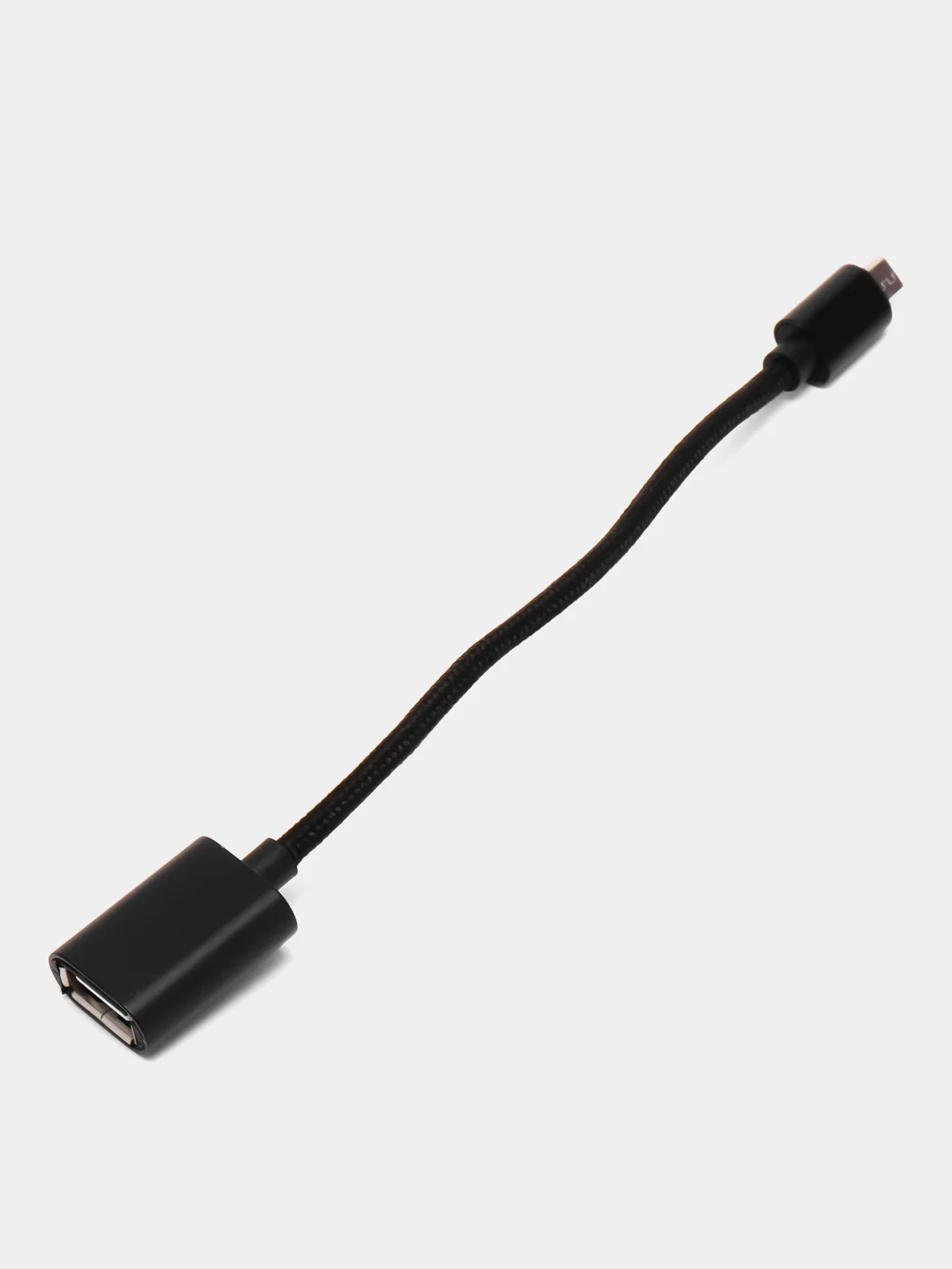Черный переходник с Micro на USB, с проводом ОТГ, адаптер OTG