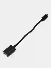 Черный переходник с Micro на USB, с проводом ОТГ, адаптер OTG