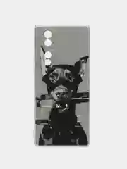 Серый силиконовый чехол на Honor 70 / Хонор 70 прозрачный, с рисунком, защита камеры