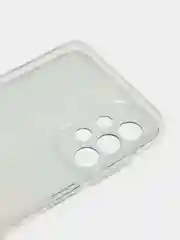 Бордовый чехол силиконовый на Samsung Galaxy A23 / Самсунг А23 прозрачный с рисунком, защита камеры