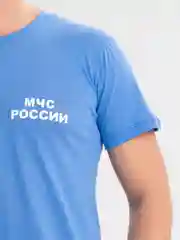 Голубой футболка "МЧС", повседневная, рабочая