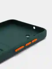 Зеленый силиконовый чехол для Samsung Galaxy A04E / А04Е, цветной, с карманом для карт