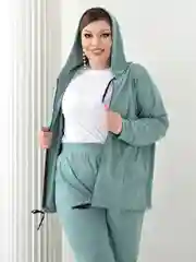 Мятный женское худи большого размера