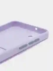 Сиреневый силиконовый чехол для Samsung Galaxy A04E / А04Е, цветной, с карманом для карт