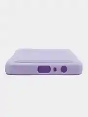 Сиреневый силиконовый чехол для Samsung Galaxy A04E / А04Е, цветной, с карманом для карт