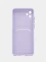 Сиреневый силиконовый чехол для Samsung Galaxy A04E / А04Е, цветной, с карманом для карт