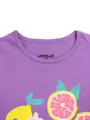 Сиреневый комплект детский трикотажный для девочки, футболка и бриджи Lovella