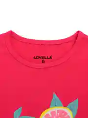 Красный комплект детский трикотажный для девочки, футболка и бриджи Lovella