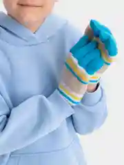 Голубой перчатки детские зимние двойные на 6-12 лет