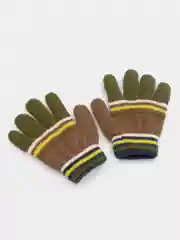 Горчичный перчатки детские зимние двойные на 6-12 лет