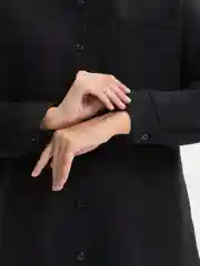 Черный рубашка женская с длинным рукавом