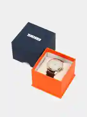Белый мужские наручные часы Skmei 9058G с календарём в подарочной упаковке