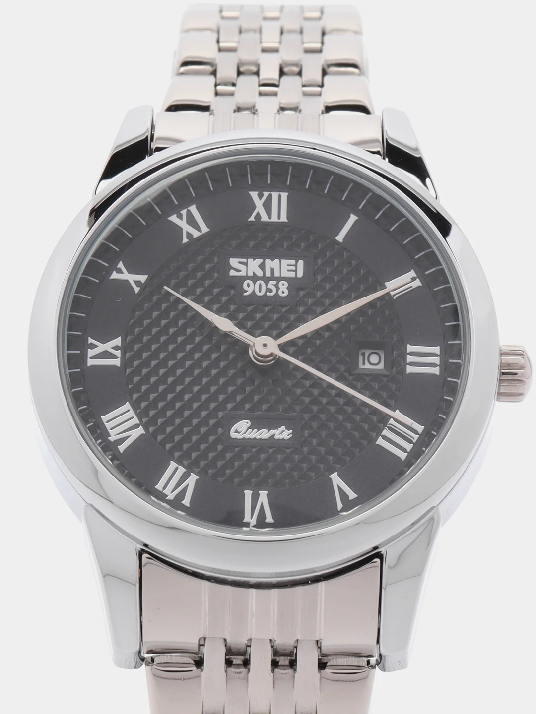 Голубой женские наручные часы Skmei 9058CS-L с металлическим браслетом и календарем