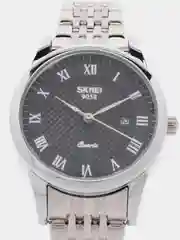 Голубой женские наручные часы Skmei 9058CS-L с металлическим браслетом и календарем