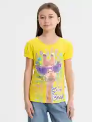 Желтый футболка для девочек / фуфайка для девочки