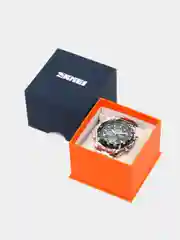 Серебряный мужские наручные часы Skmei 1302 в подарочной упаковке