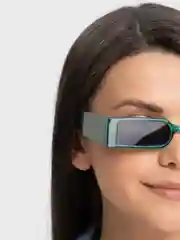 Лесной зеленый солнцезащитные очки прямоугольные