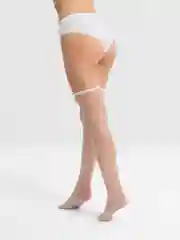Белый чулки капроновые женские в сетку, с бантиком