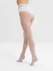 Белый колготки в сетку, с сердечками