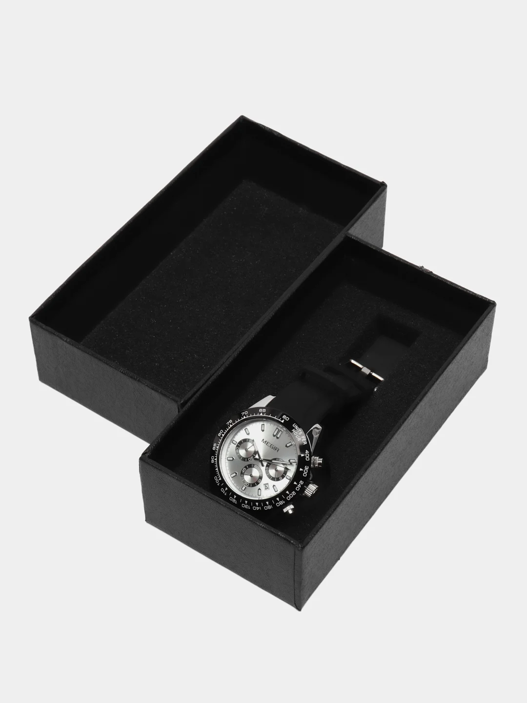 Серебряный часы наручные мужские MEGIR 8104 хронограф