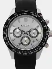 Серебряный часы наручные мужские MEGIR 8104 хронограф