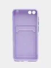 Сиреневый силиконовый чехол для Honor 7A / 7А Prime / Хонор 7S / Huawei Y5 2018 / Y5 Lite, с карманом для карт, прозрачный