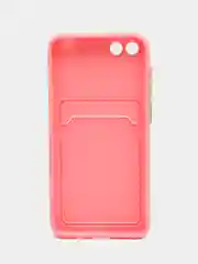 Розовый силиконовый чехол для Honor 7A / 7А Prime / Хонор 7S / Huawei Y5 2018 / Y5 Lite, с карманом для карт, прозрачный